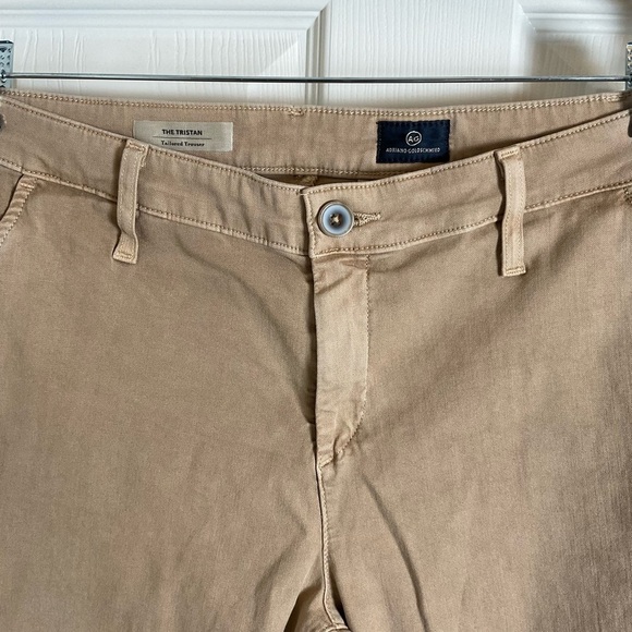 Ag Adriano Goldschmied Womens Khaki Pants tailored Trousers Size 28R - Picture 3 of 13
